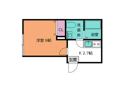 MQUARTO船堀I(1K/2階)の間取り写真