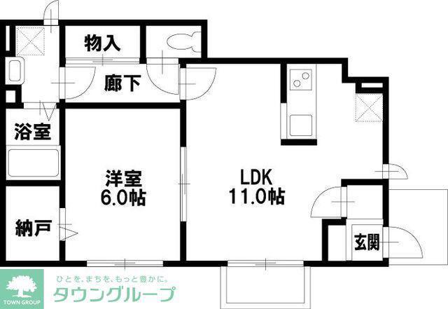 グレイスフルK(1LDK/1階)の間取り写真
