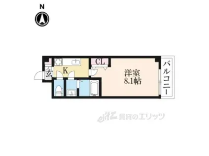 アドバンス京都烏丸グルーブ303(1K/3階)の間取り写真