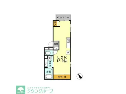 ヴィラージュ横濱(ワンルーム/1階)の間取り写真