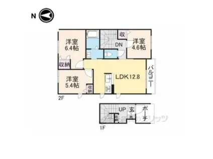 シャーメゾン石見(3LDK/2階)の間取り写真