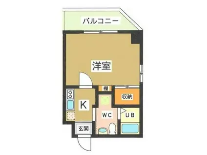 CASA MIA NAKANOBU(1K/4階)の間取り写真