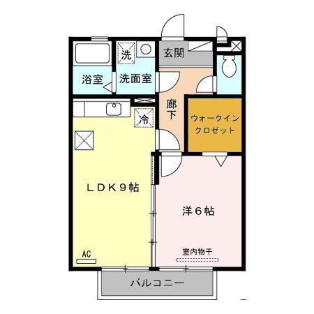 プロスペリタSD(1LDK/1階)の間取り写真