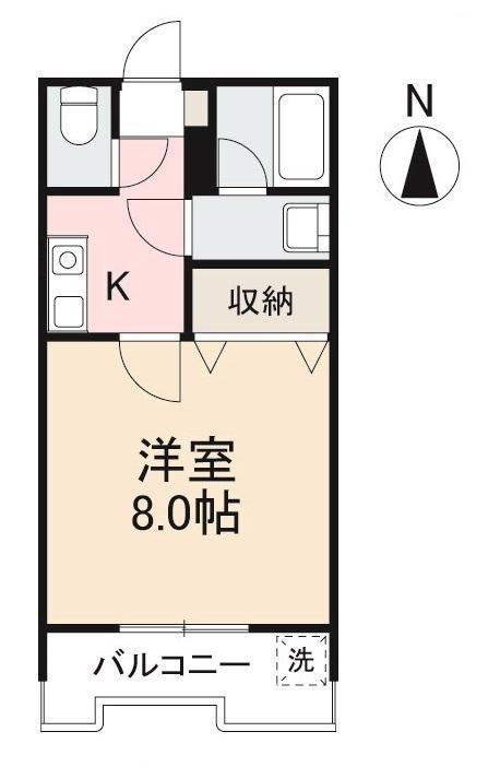 メゾンドハイツT(1K/3階)の間取り写真