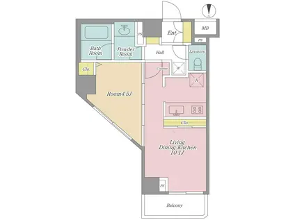 文京春日PLATZ(1LDK/13階)の間取り写真