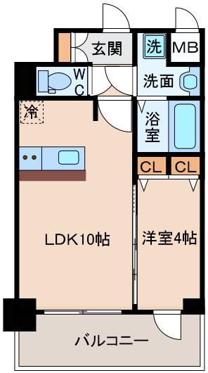 プレサンス新大阪イオリア(1LDK/7階)の間取り写真