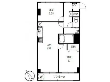 第21宮庭マンション(2LDK/5階)の間取り写真