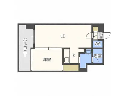 エッジウォーターテラス(1LDK/15階)の間取り写真