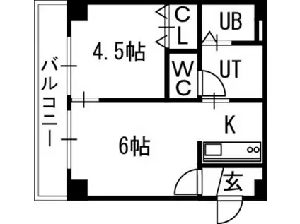 シティテラス南5条(1DK/10階)の間取り写真