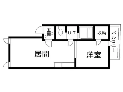 ヴィラウェルネス(1DK/2階)の間取り写真