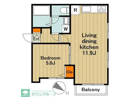 DEAR COURT(1LDK/1階)の間取り写真