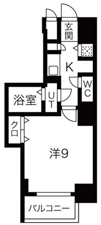 アドバンス心斎橋グランガーデン(1K/4階)の間取り写真