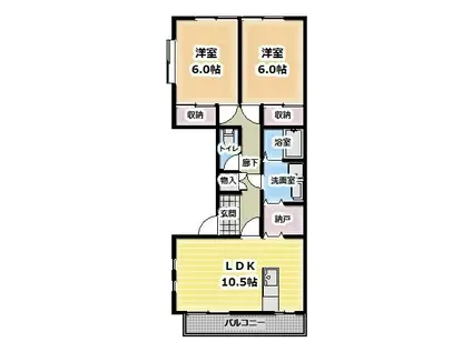 グリムハウス(2LDK/2階)の間取り写真