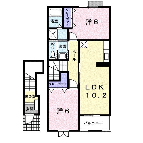 ポルトラーノIII(2LDK/2階)の間取り写真