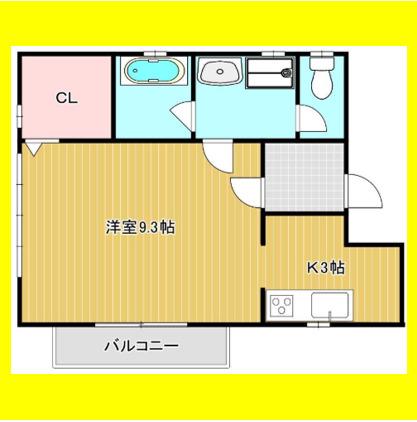 カーサフィオーレ(ワンルーム/1階)の間取り写真