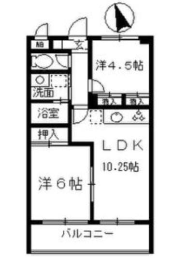 グランドール大幸II(2LDK/1階)の間取り写真