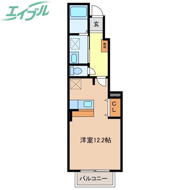 グランツときわIII(ワンルーム/1階)の間取り写真