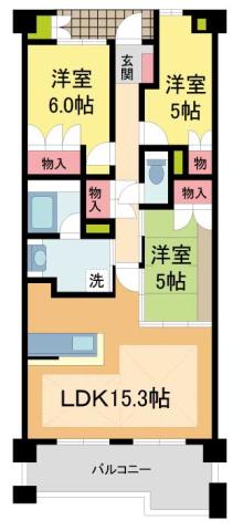 ローレルコート門戸厄神(3LDK/4階)の間取り写真