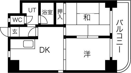 レインボーコートパートI(2DK/2階)の間取り写真
