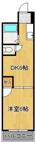 ヤングハイツ元宮(1DK/5階)の間取り写真