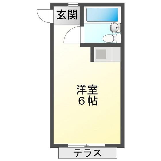 FLAT9(ワンルーム/1階)の間取り写真
