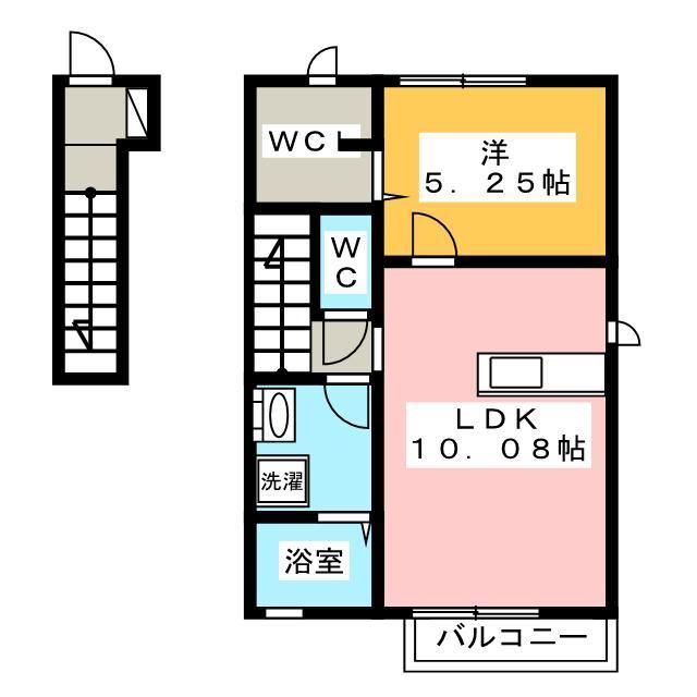 フェリオ(1LDK/2階)の間取り写真
