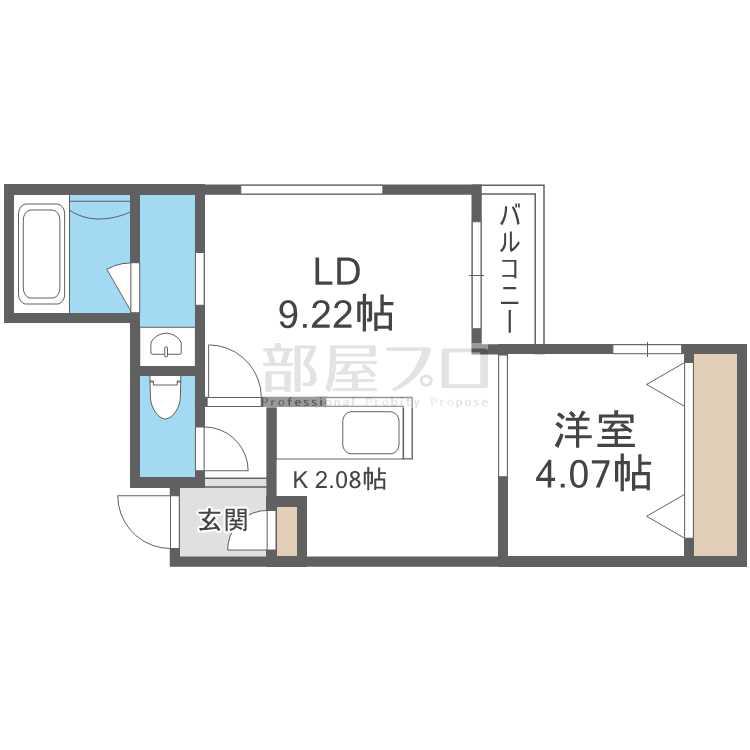 SHU RESIDENCE菊水(1LDK/4階)の間取り写真