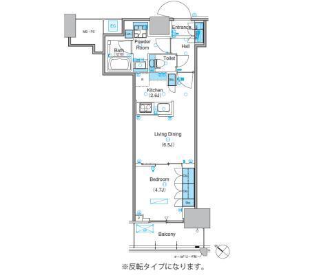 パークアクシス豊洲キャナル(1LDK/16階)の間取り写真
