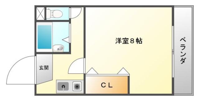 ハイムノーベル(1K/2階)の間取り写真