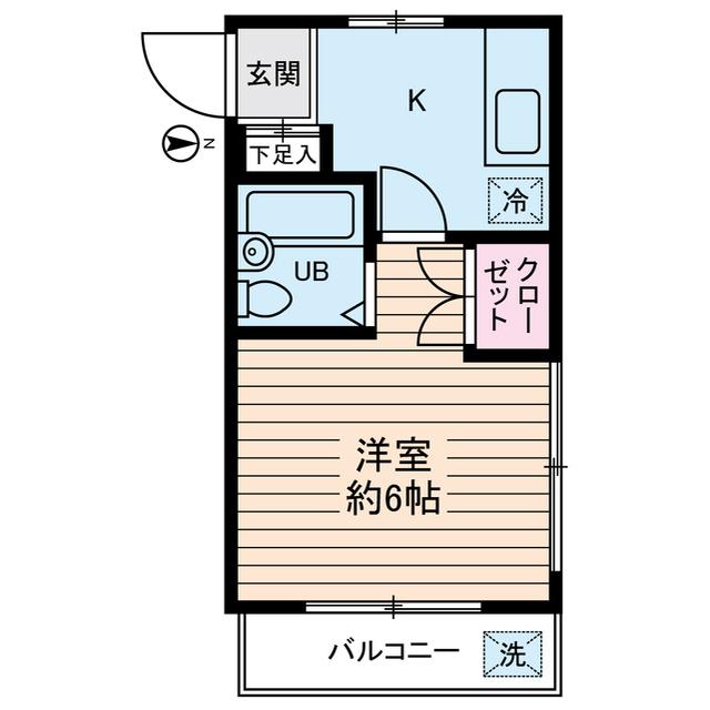 シャインハイム草加新田I(1K/3階)の間取り写真