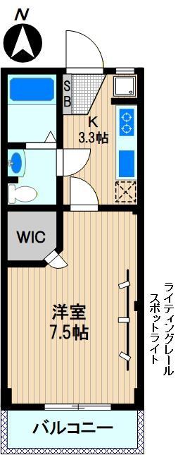 グリーンハイツ(1K/1階)の間取り写真