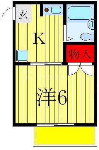 アフタヌーンクロダPARTII(1K/1階)の間取り写真