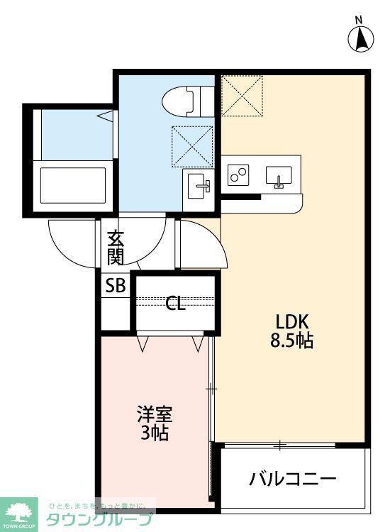 NKクレール南流山(1LDK/1階)の間取り写真