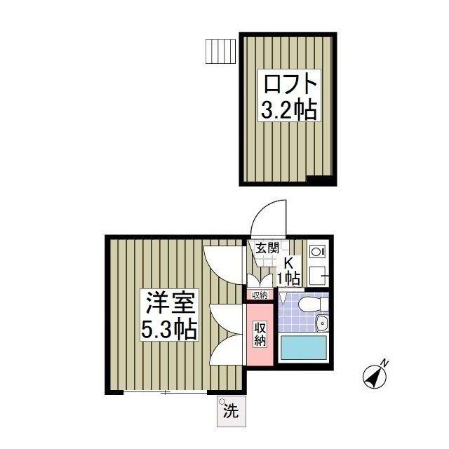 リブレス鶴瀬I(1K/1階)の間取り写真