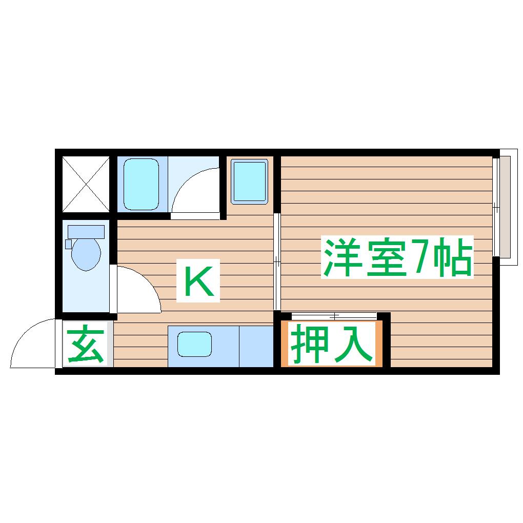 第6松コーポ(1K/1階)の間取り写真