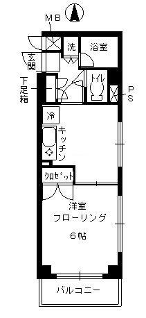 フェニックス明大前(1DK/5階)の間取り写真