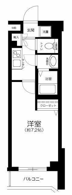 プレール学芸大学参番館(1K/2階)の間取り写真