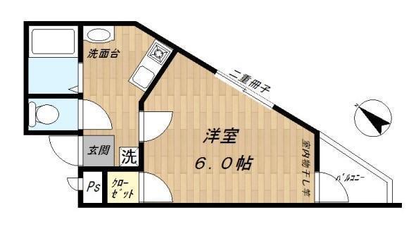 共振ハウス(1K/1階)の間取り写真