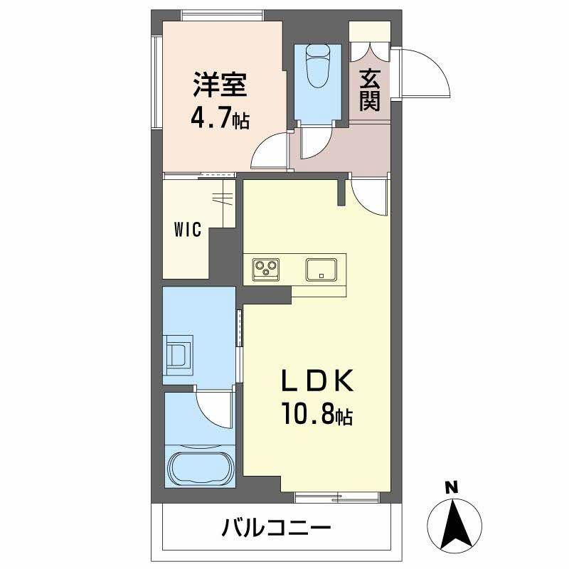 セントフルリール(1LDK/1階)の間取り写真