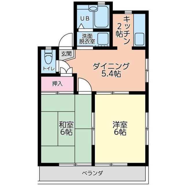 ドエル陽光台(2DK/2階)の間取り写真