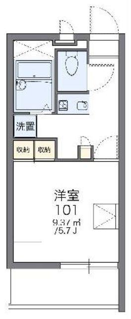 レオパレスアドミラブールワタル(1K/3階)の間取り写真