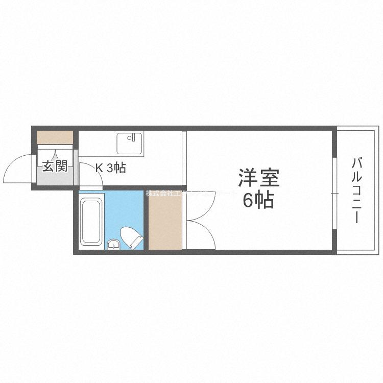 東洋プラザ住吉(1K/3階)の間取り写真