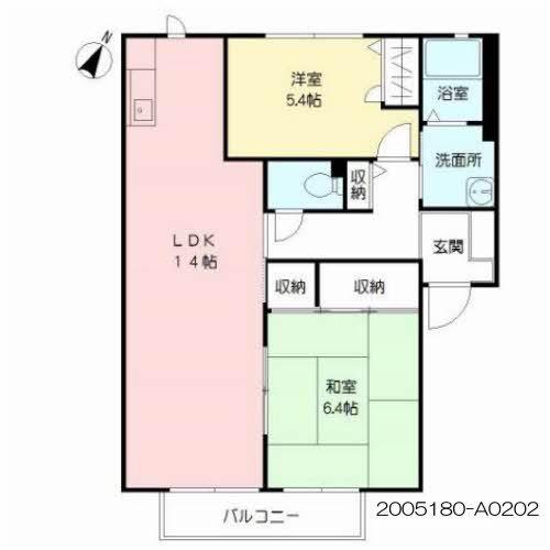 オー・ボアパティールII C棟(2LDK/2階)の間取り写真