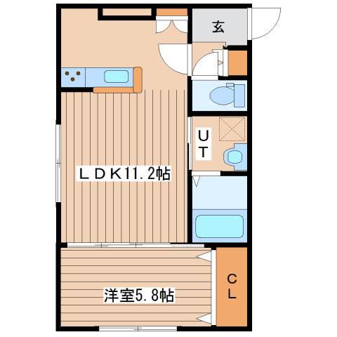 地下鉄東西線 西18丁目駅 徒歩6分 4階建 築7年(1LDK/3階)の間取り写真