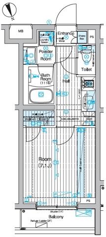 ブライズ西馬込DUE(1K/1階)の間取り写真