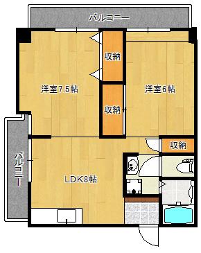 宮の前ビル(2DK/5階)の間取り写真