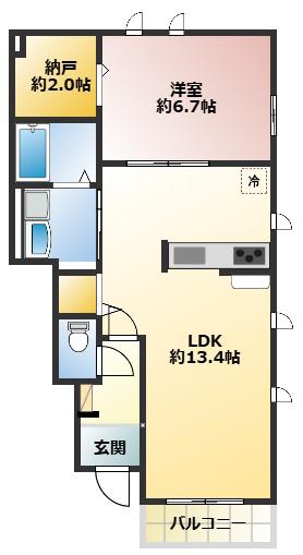 MAISONPLANT(1LDK/1階)の間取り写真