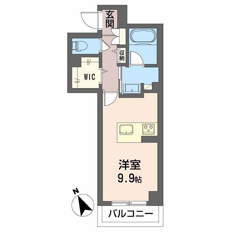 GM.E(ワンルーム/4階)の間取り写真