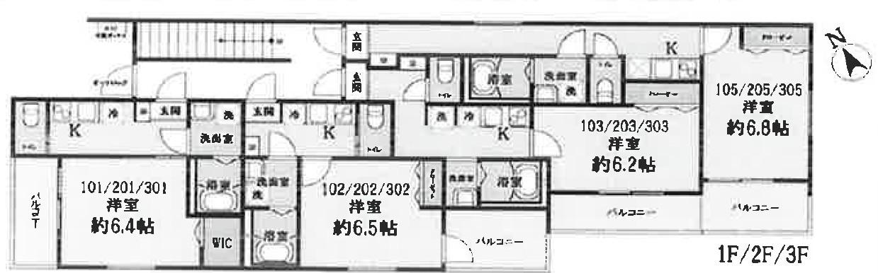 T3ハウス 新座(1K/2階)の間取り写真