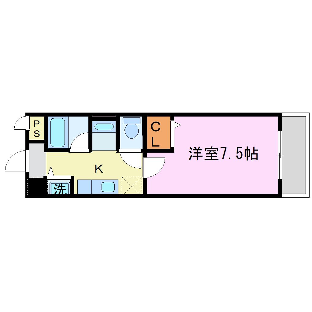 セントヴィラ(1K/3階)の間取り写真
